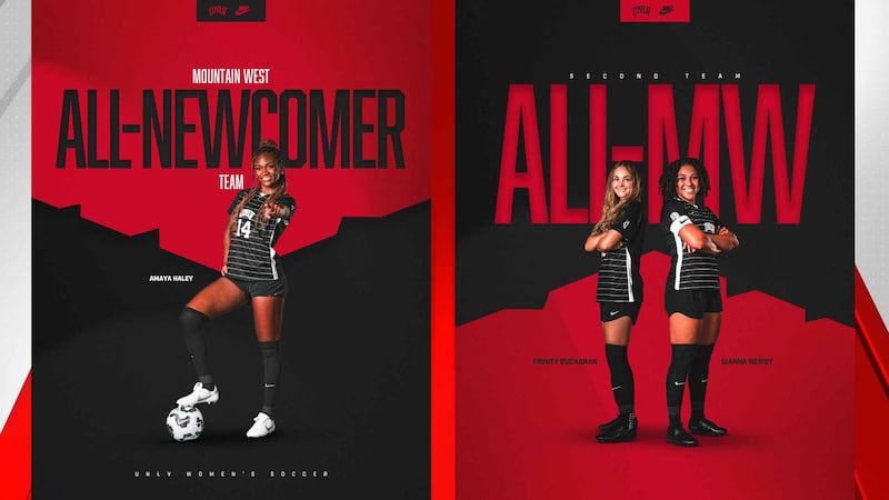 Three UNLV women’s soccer players collected Mountain West accolades.