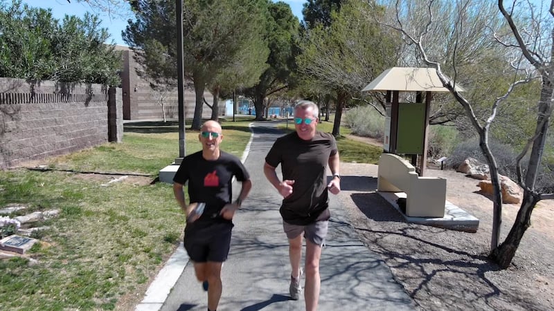 Derek Stefureac, left, has competed in three dozen marathons and he’s done it with a diagnosis...