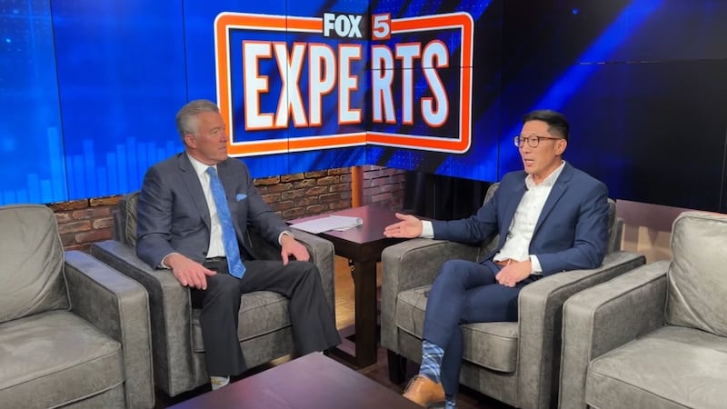 John Huck and UNLV professor Daniel Lee during a FOX5 Experts taping Wednesday, January 17.