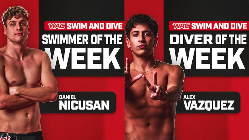 UNLV swimming senior Daniel Nicusan was named WAC Swimmer of the Week and diving sophomore...