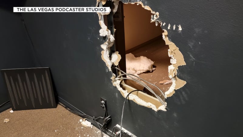 Thieves bust through wall of Las Vegas podcast studio