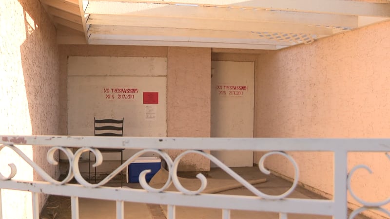 Las Vegas squatter home boarded up after occupants removed