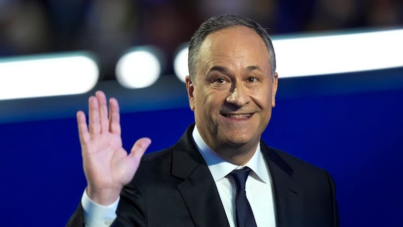 Second Gentleman Douglas Emhoff speaks during the Democratic National Convention Tuesday, Aug....