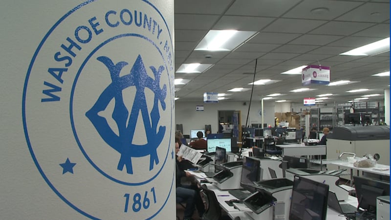 Processing center at the Washoe County Registrar of Voters Office