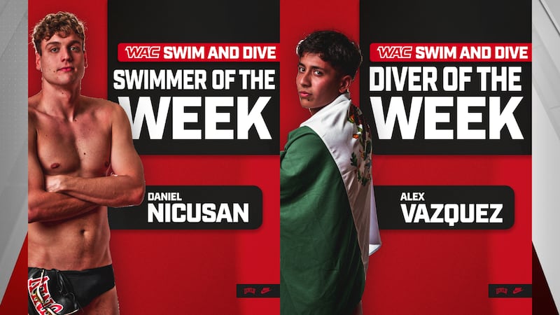 UNLV swimming senior Daniel Nicusan was named WAC Swimmer of the Week and diving sophomore...