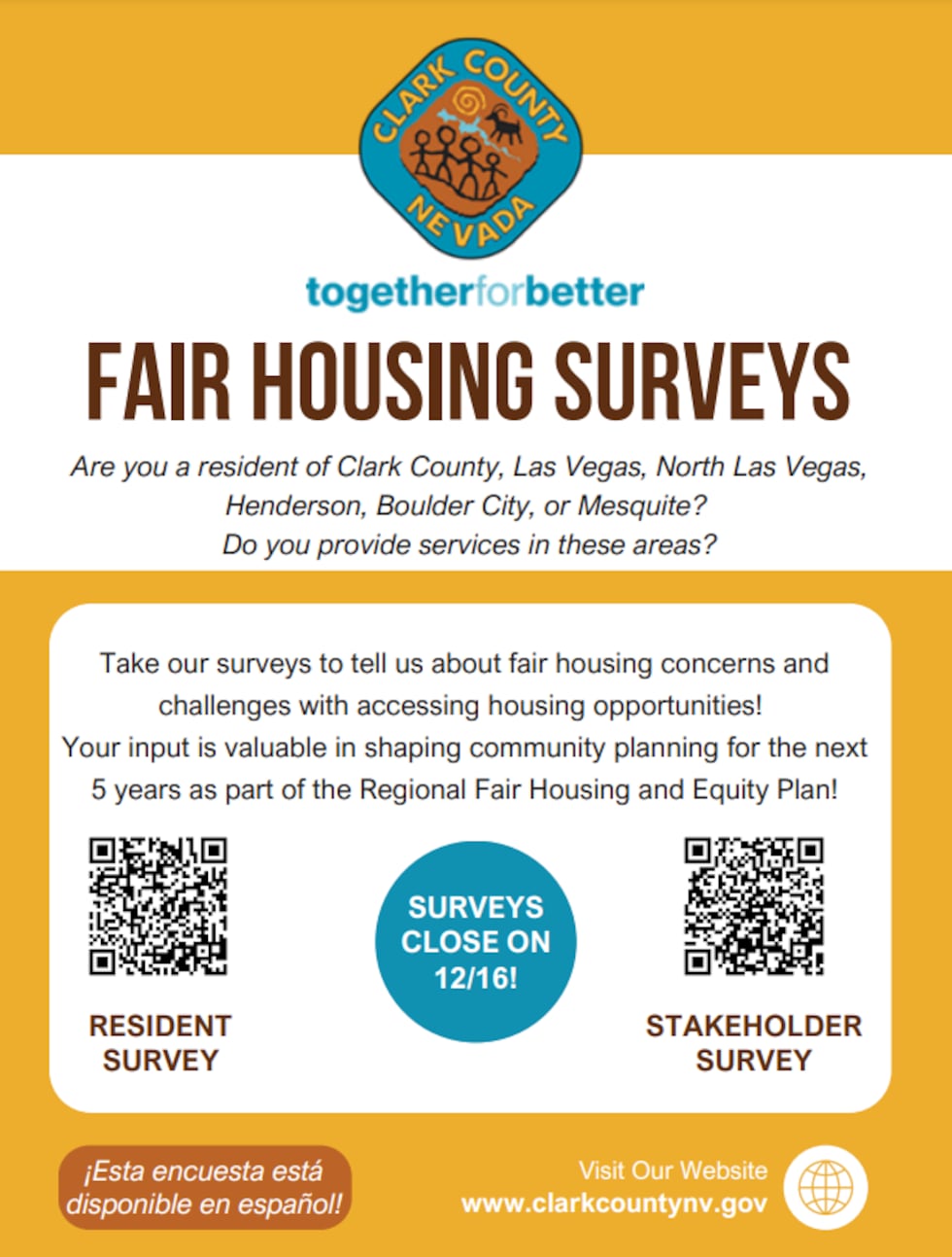 Clark County is asking for residents input regarding their housing concerns and obstacles they...