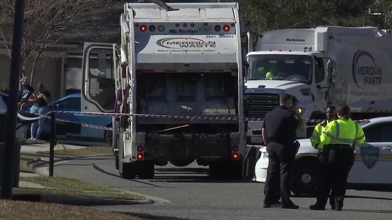 A sanitation worker was killed while on the job in Jacksonville, Florida, Friday. (Source: WJXT)