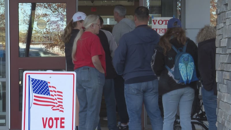 Voters at the Eastside Library Branch.