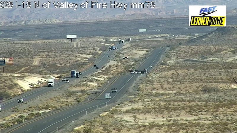 Nevada State Police and first responders arrive at the scene of a wrong-way crash that killed...