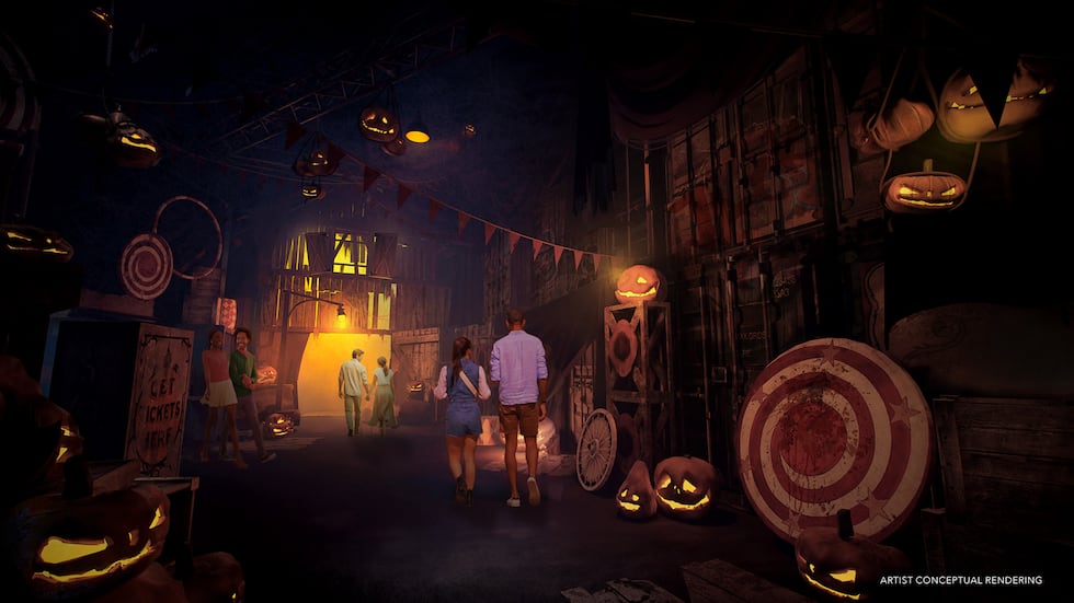 Surrounding the Universal Horror Unleashed haunted houses are four sinisterly themed and...