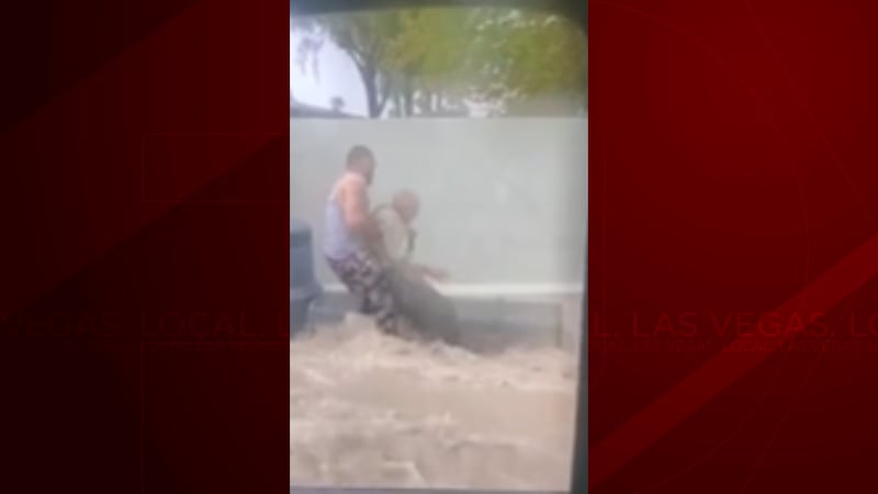 A good samaritan rescued an elderly man during a flood in Las Vegas