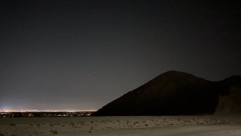 Lone Mountain at night