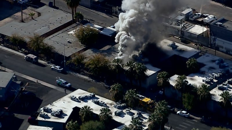 Las Vegas Fire and Rescue are investigating a large plume of smoke coming from a structure...