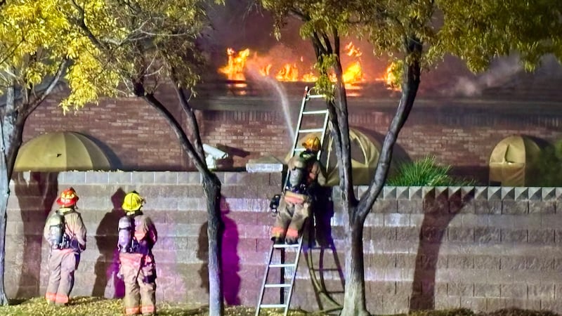 Flames engulfed a home in Summerlin early Friday morning.