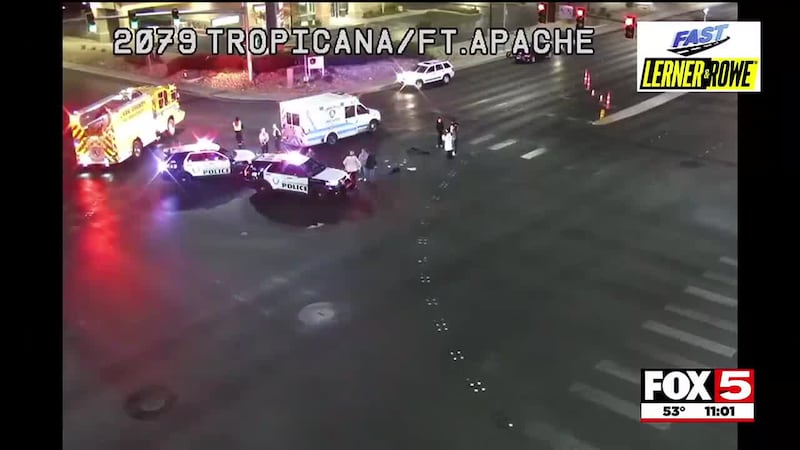 Las Vegas Metro Police is investigating a west valley crash that left two pedestrians...