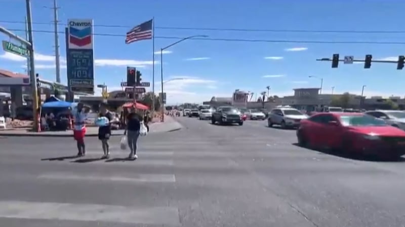 CCSD Police, UNLV Police and Safe Kids returned to the Las Vegas intersection on Wednesday to...