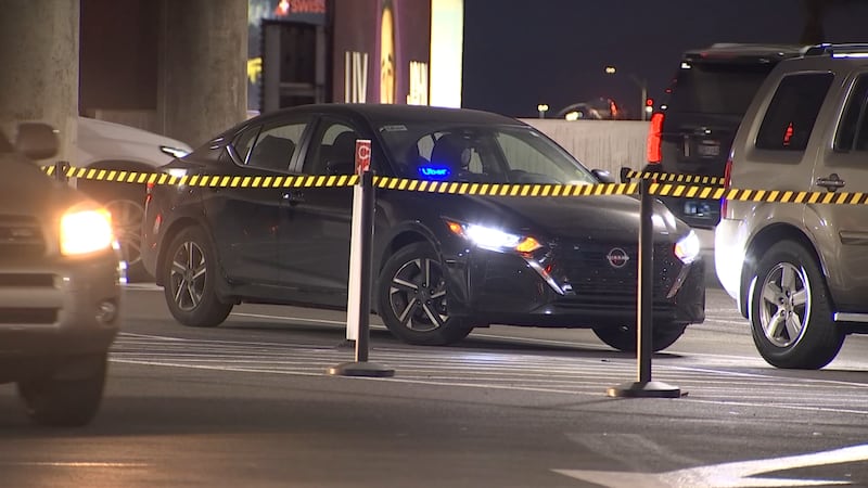 An Uber rideshare car at Harry Reid International Airport in Las Vegas