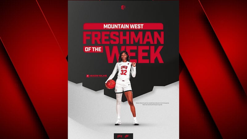 UNLV’s Meadow Roland has been named Mountain West Freshman of the Week, the conference...